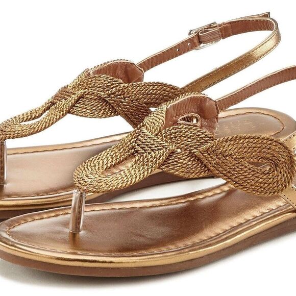 LASCANA Braided Tanals, Bronze, Women’s Sz 7 - Picture 1 of 12